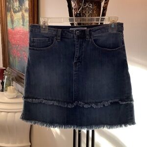 Melrose and Market Indigo Frayed Hem Mini Skirt